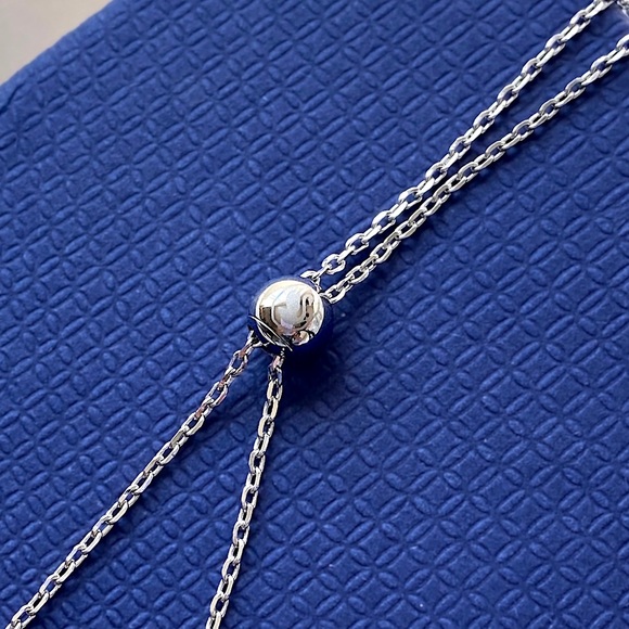 Swarovski Blue “Hollow Interlocking Hoop” Pendant Necklace - Picture 14 of 16